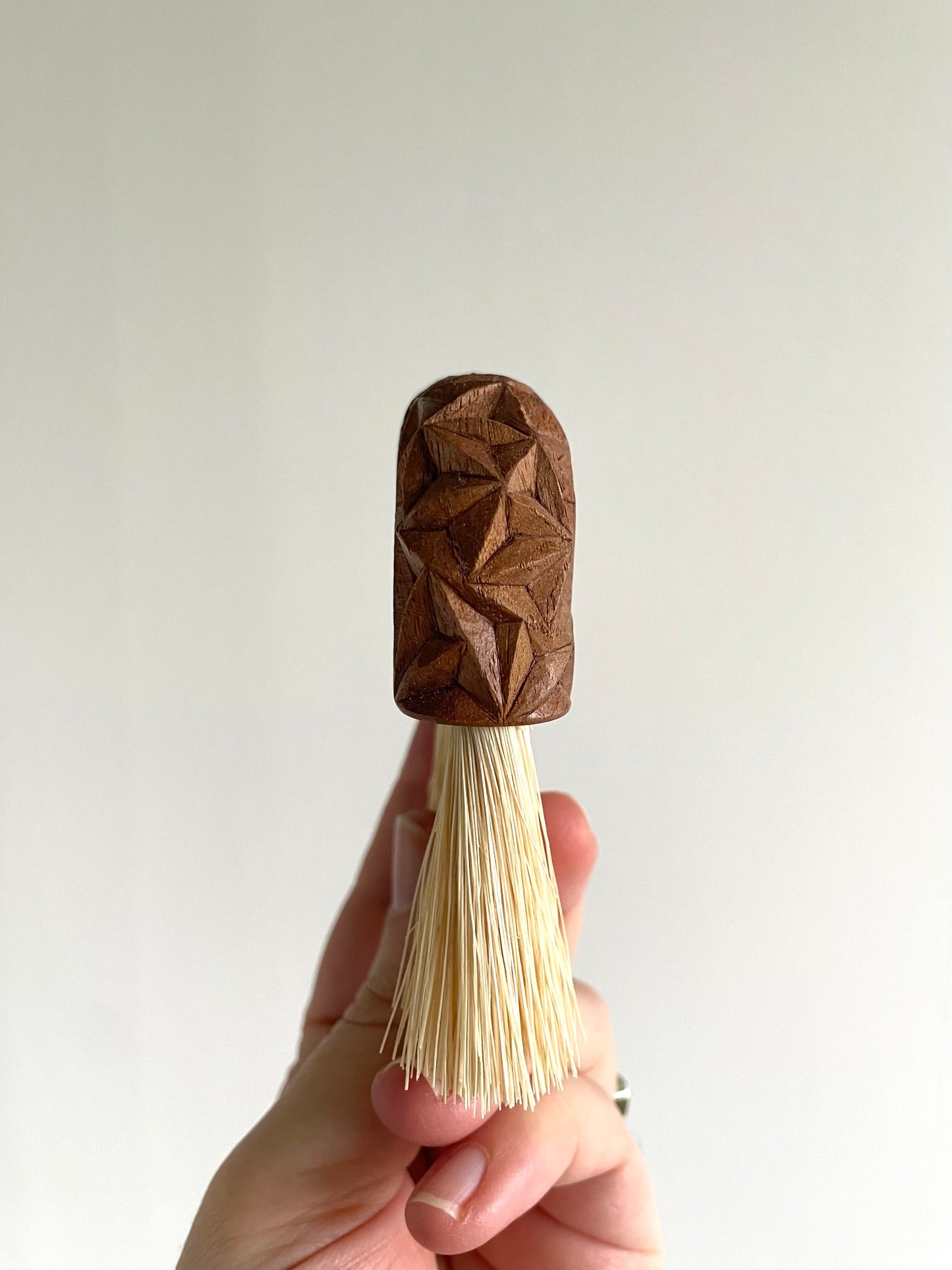 Chip-Carved Brush in Walnut and Maple