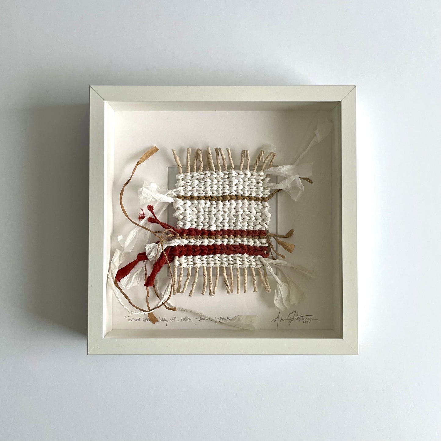 Twined weave study with cotton + various papers