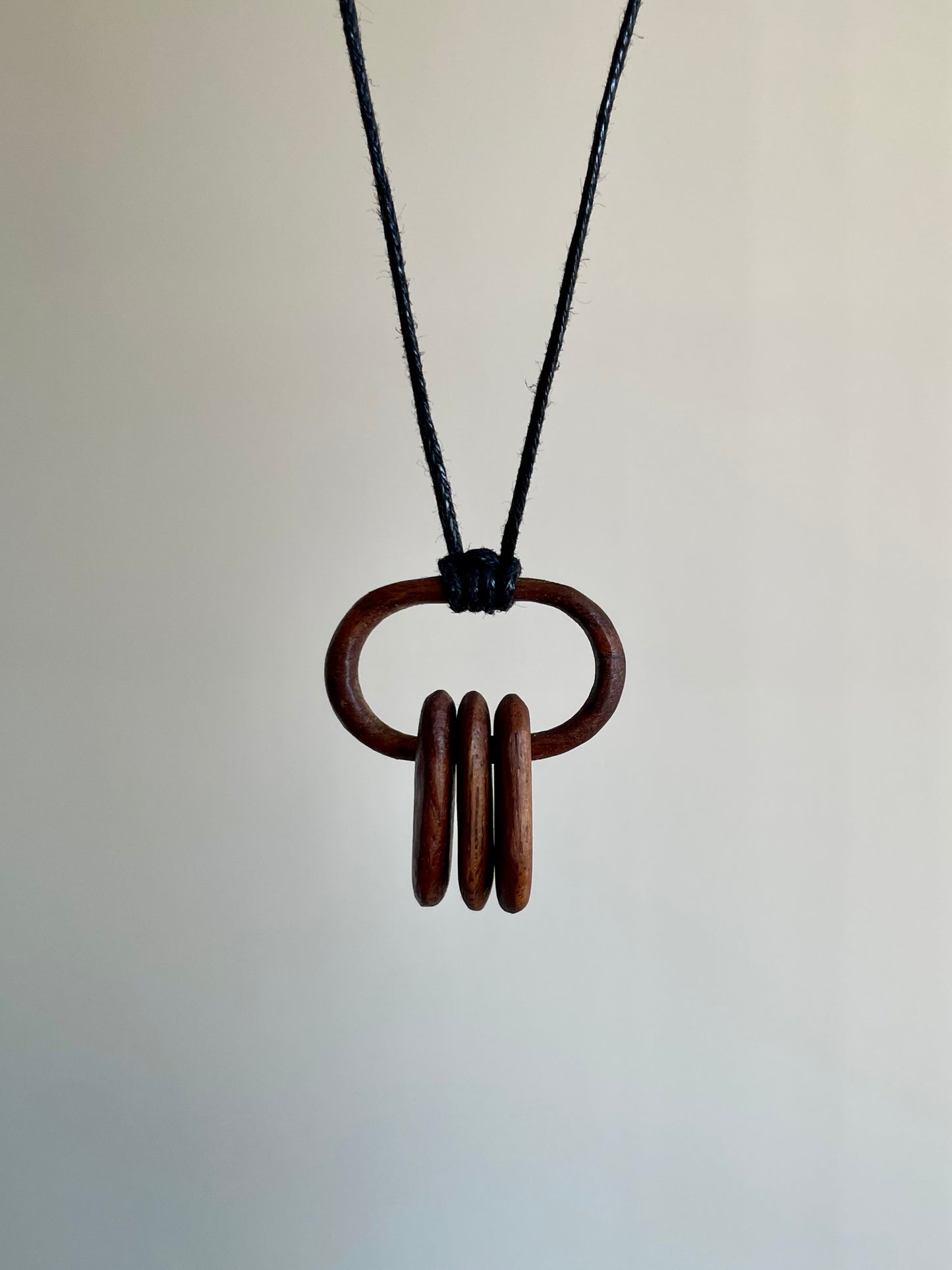 Walnut Oval with Three Beads
