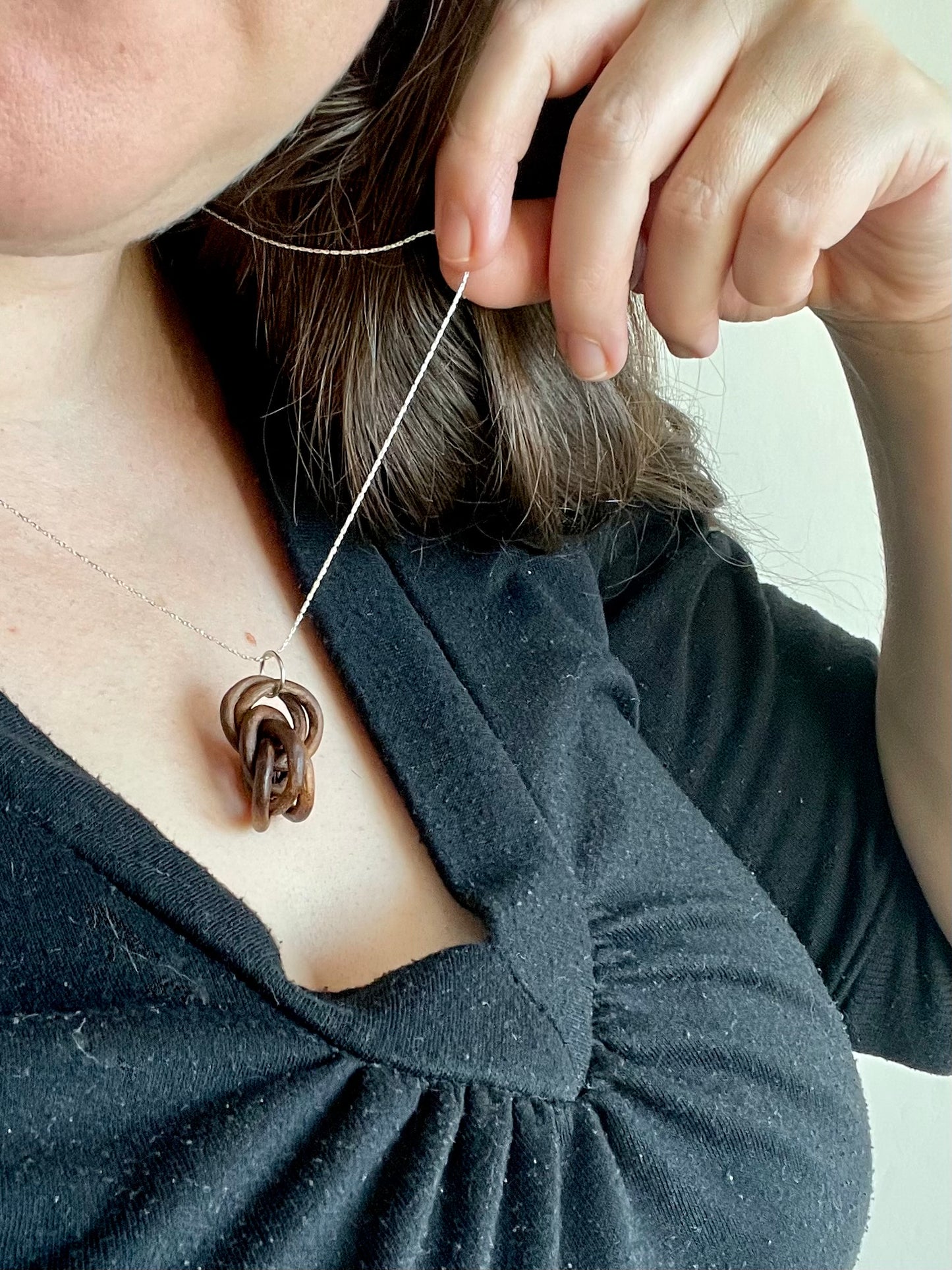 Walnut Six-Ring Tangle