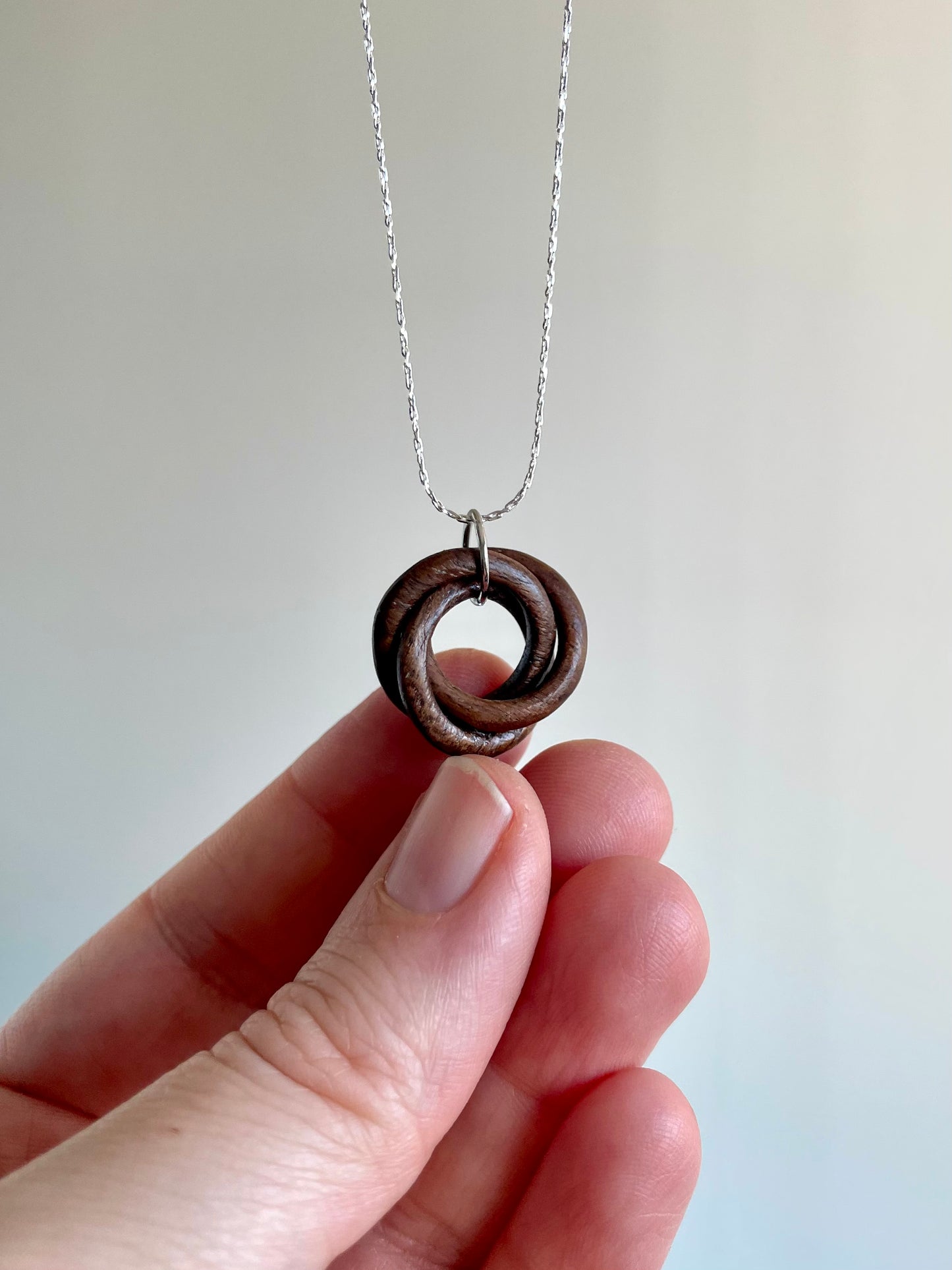 Three-Ring Knot in Walnut