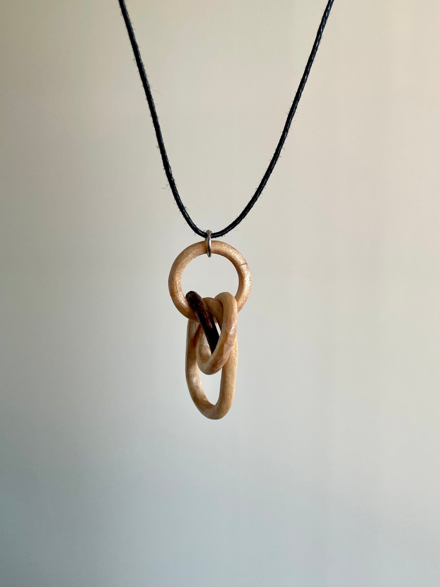 Walnut and Maple Knot with Oval Link
